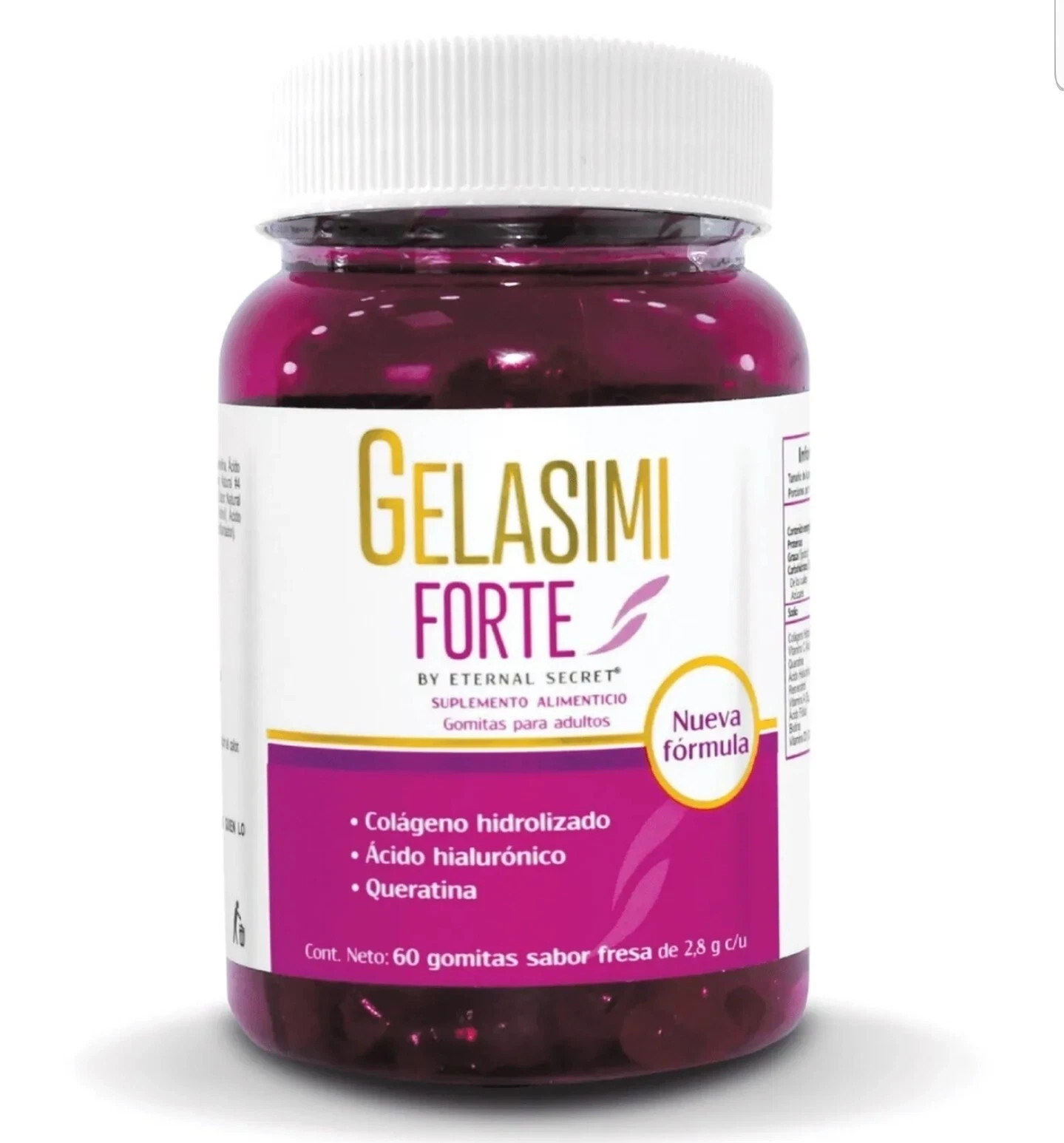GELASIMI FORTE  60 gomitas Colageno Hidrolizado, Acido Hialuronico y Biotina