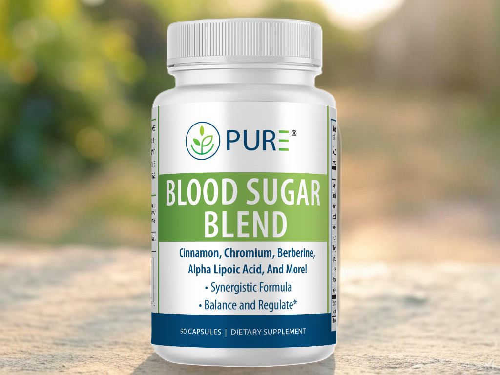 PURE Blood Sugar Blend, Berberine, Chromium, Glucose, 90 Caps, USA, Free Ship