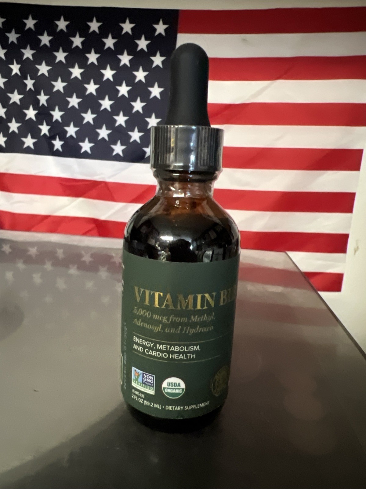 Vitamin B12, 5000 mcg, 3-in-1 Organic Liquid Vitamin B12, 60-Day Supply (2 Oz)