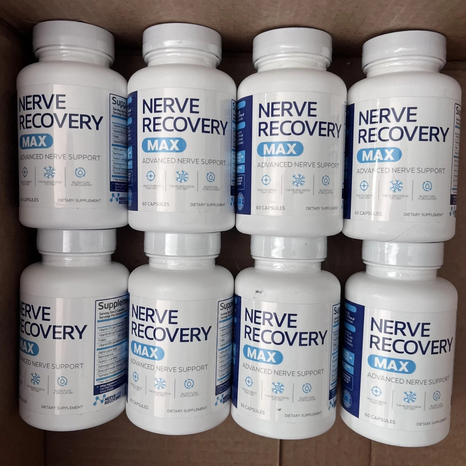 Nerve Recovery Max Advanced Nerve Support 60 Capsules-8 bottle