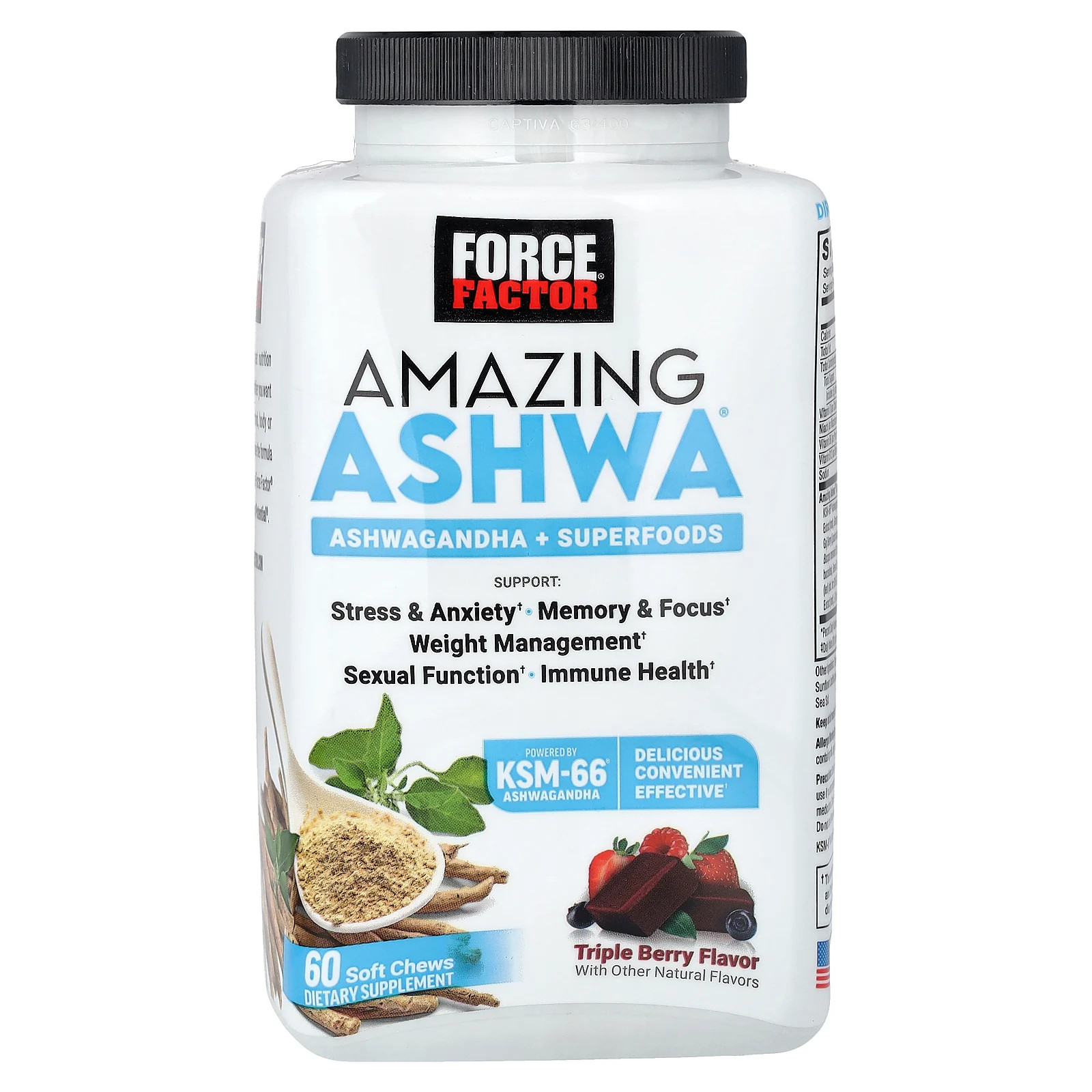 Amazing Ashwa®, Triple Berry, 60 Soft Chews