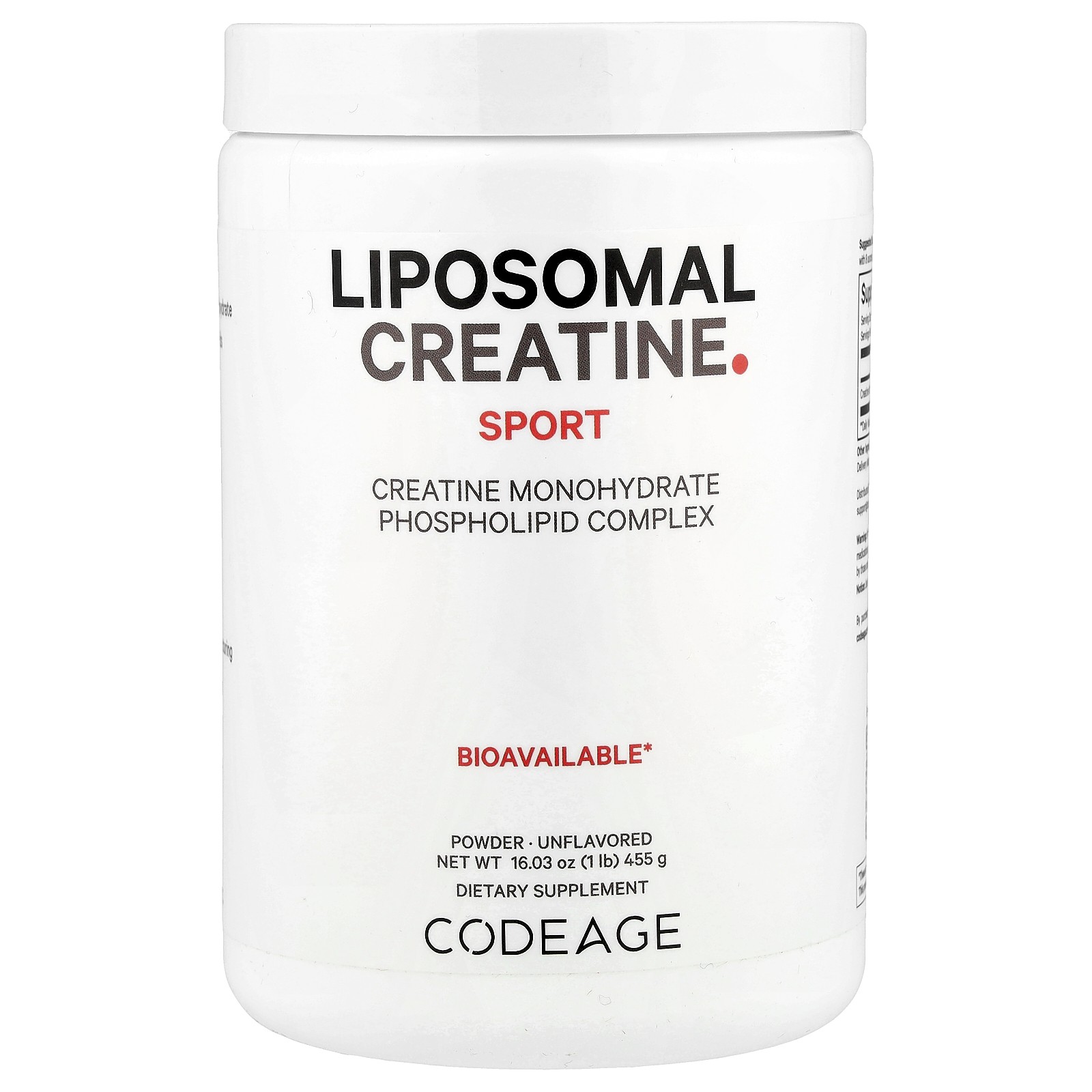 Sport, Liposomal Creatine Powder, Unflavored, 1 lb (455 g)