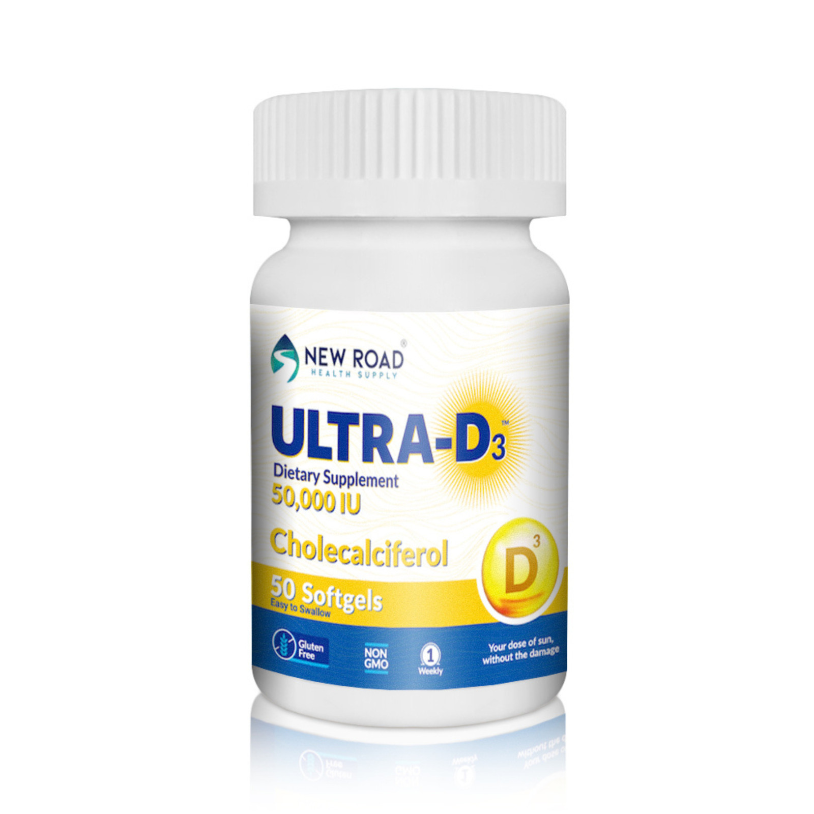 New Road Health Supply ULTRA-D3 50,000 IU, Once a Week, Softgel, 50 Count