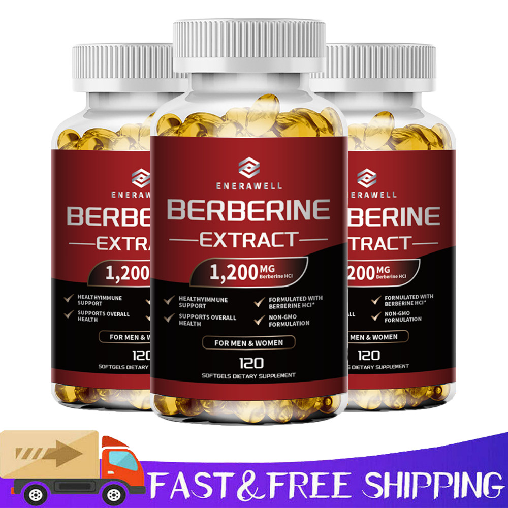 3 Packs Berberine 1200mg High Abosorption For Blood Sugar Immune 6 Months Supply