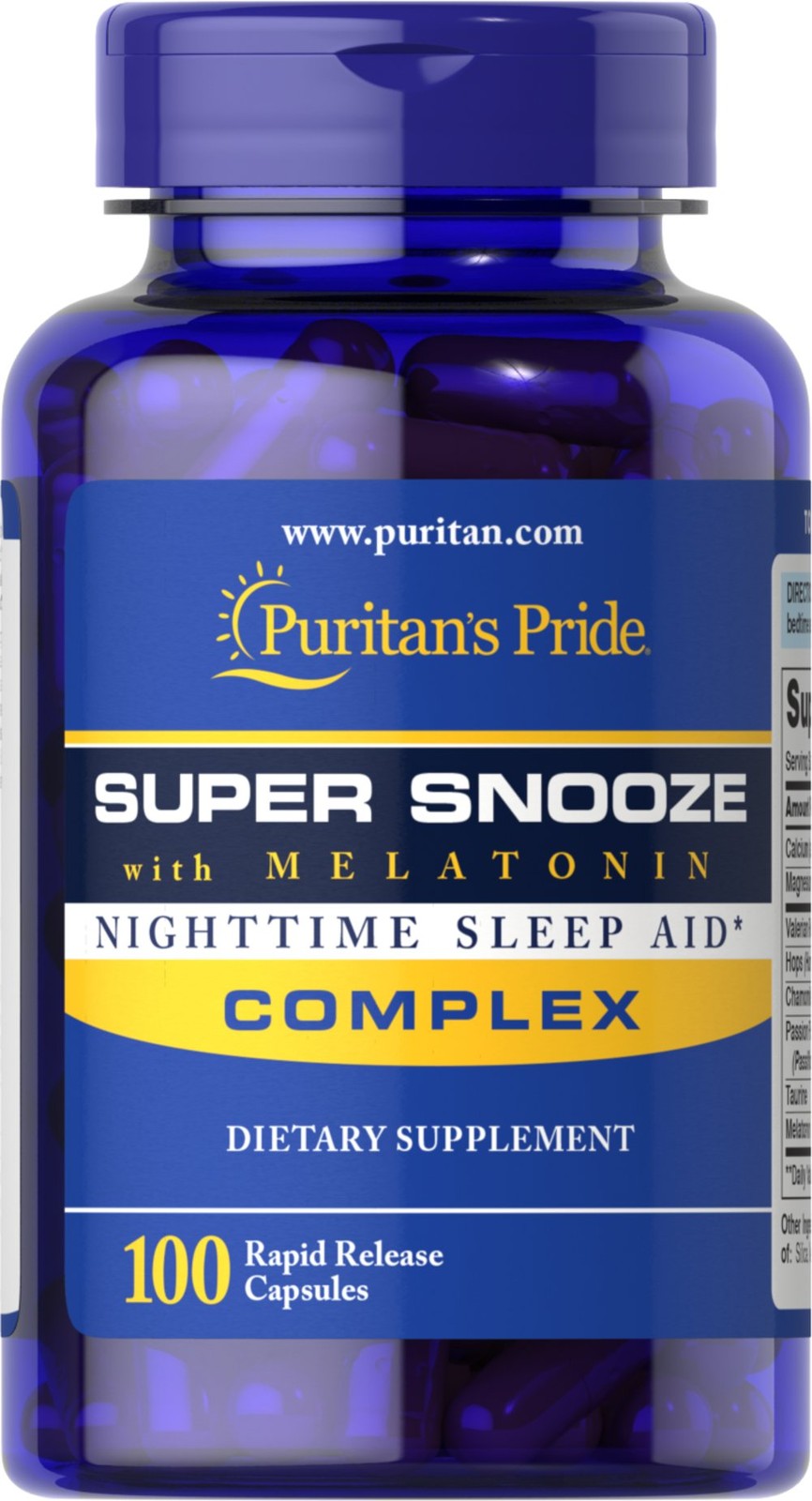 Puritan’s Pride Super Snooze with Melatonin – 100 Capsules