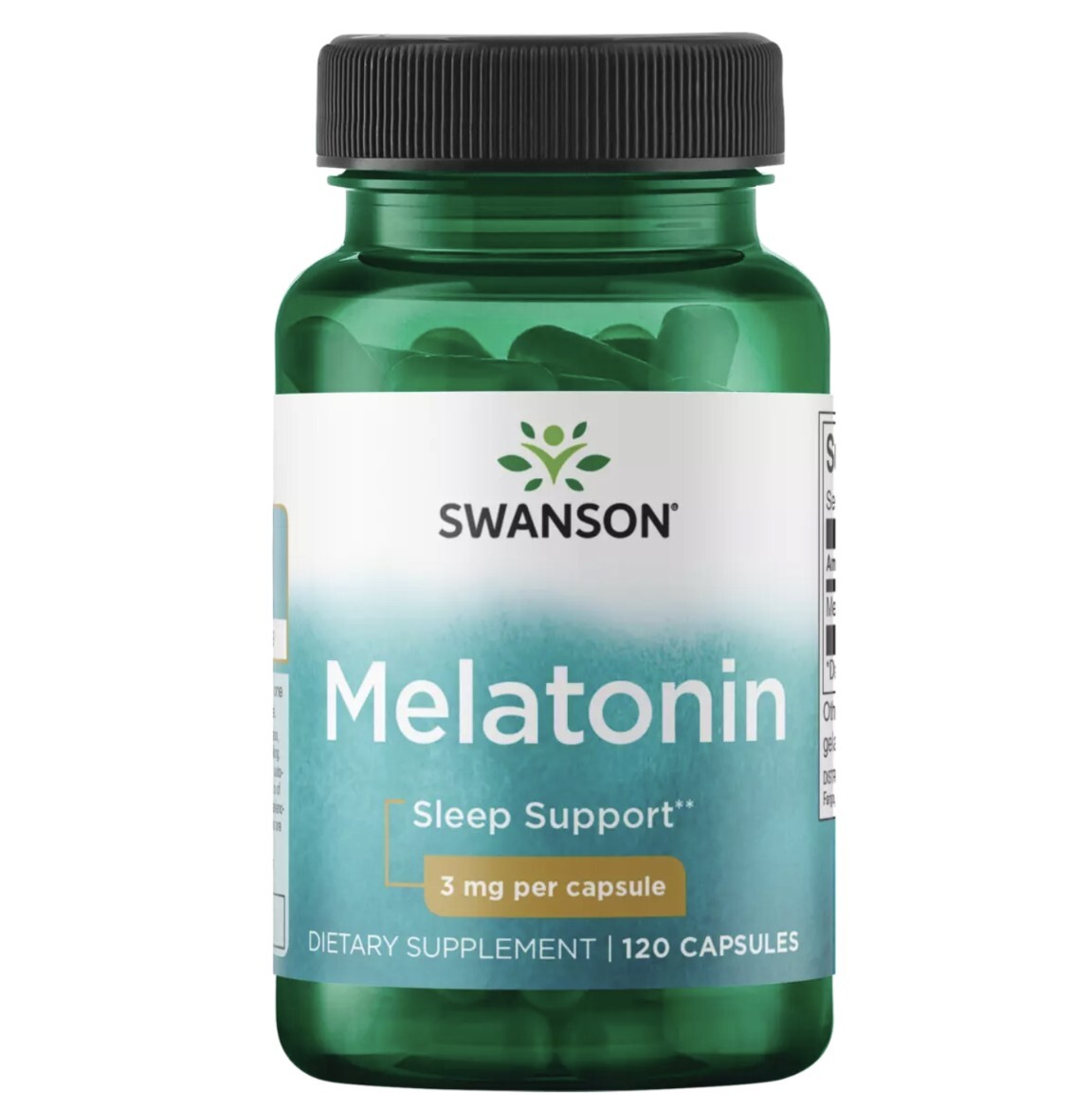 Melatonin 3 mg 120 Capsules Calm Relaxation Sleep Aid EXP 12/25 Swanson’s