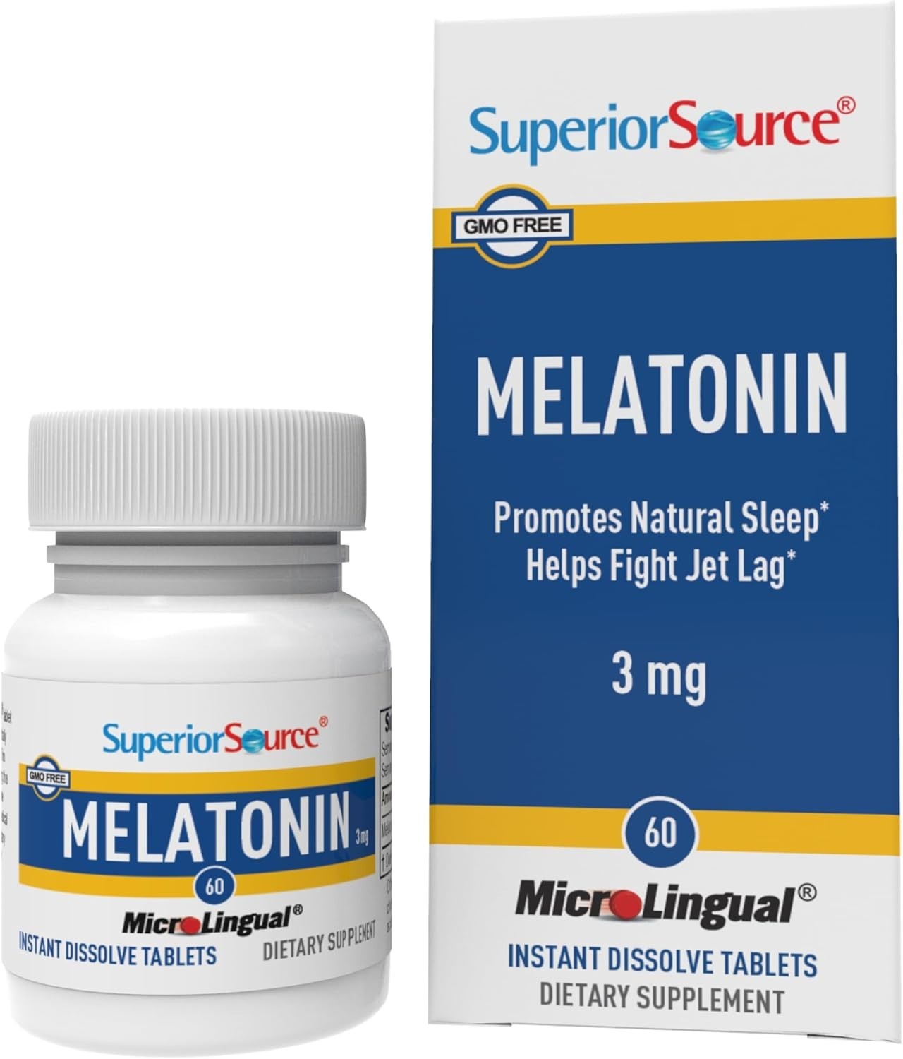 Superior Source Melatonin 3 mg, Quick Dissolve MicroLingual Tablets, 60 Ct