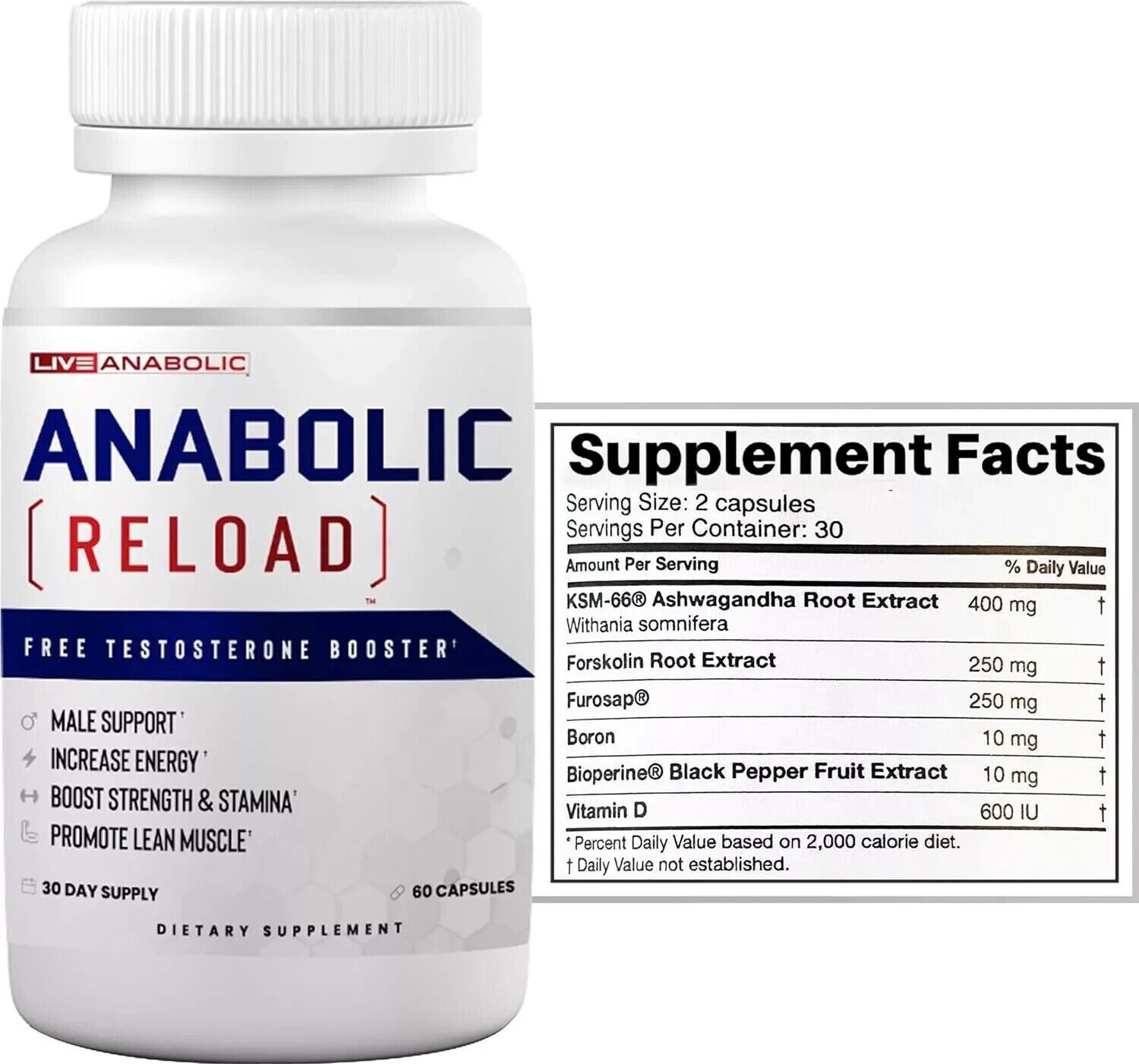 LiveAnabolic – Anabolic Reload – Vitamin D Source – 60 Capsules, 30-Day…