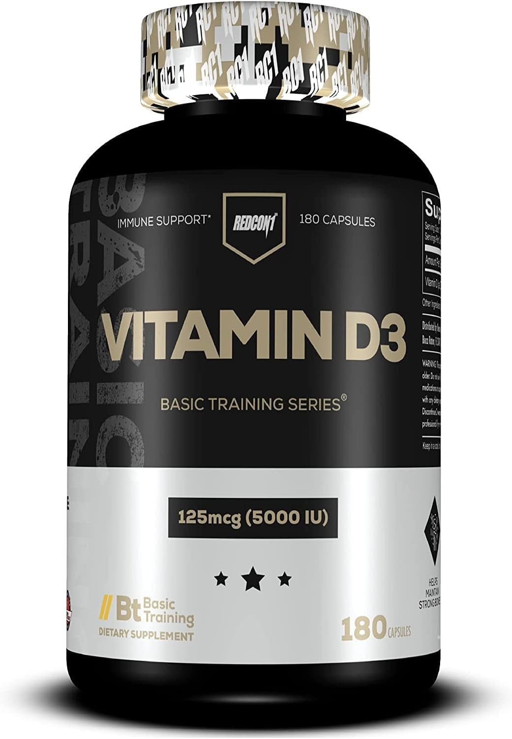Redcon1 Vitamin D3 5000iu 125mcg 180 Capsules New