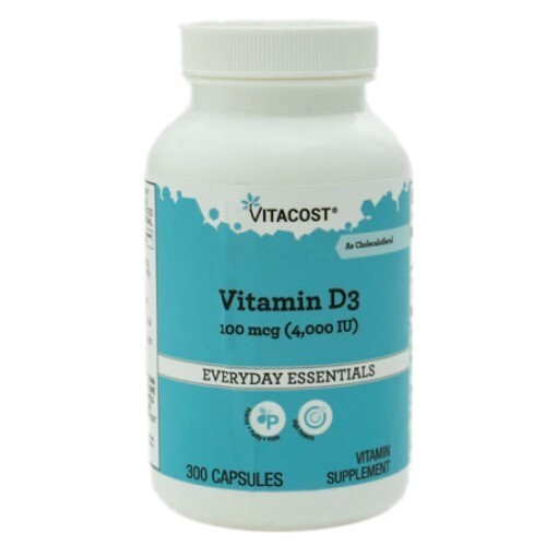 Vitacost Vitamin D3 100 mcg (4000 IU) 300 Caps 12/2026