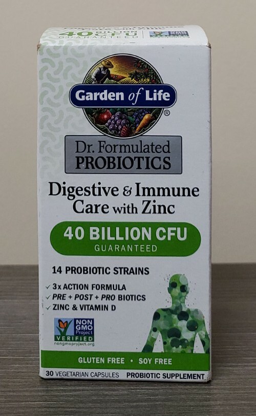 Garden of Life Dr Formulated Probiotic Digestive & Immune Zinc 30ct DMGD BX
