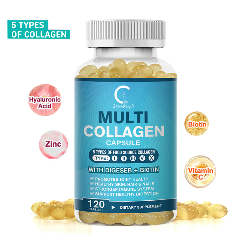 Multi Collagen Peptide Type I, II, III, V, X Hyaluronic Acid + Vit C Anti-Aging