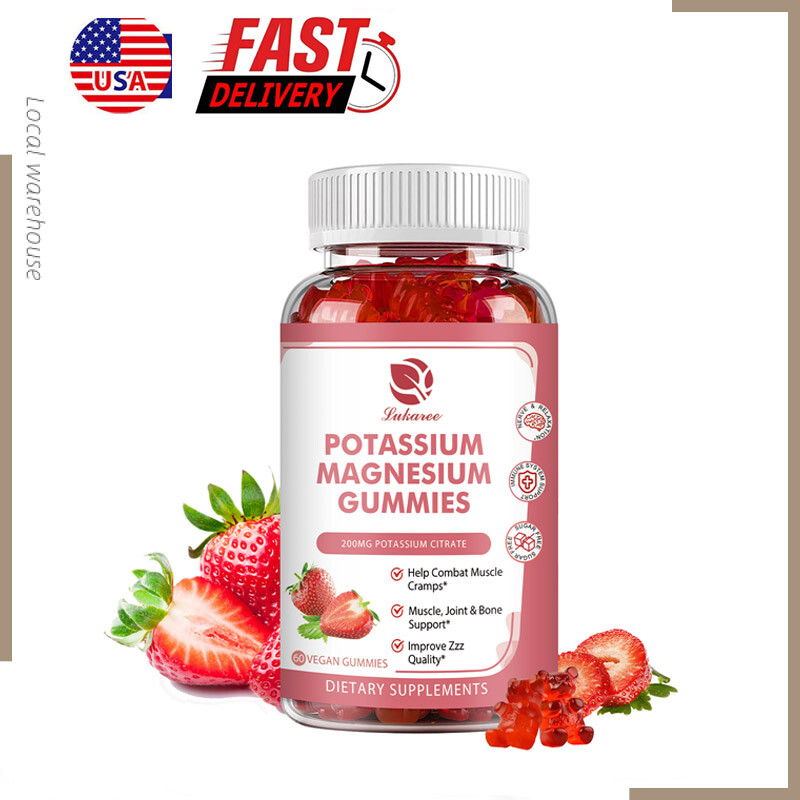 Potassium Magnesium 60Gummies High Absorption Magnesium Glycinate 200Mg&Potass