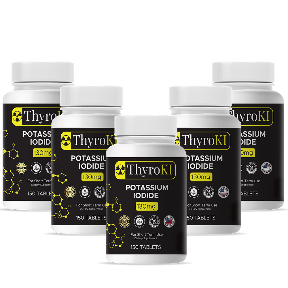 ThyroKI Potassium + Iodide Radiation 130 MG 750 Tablets Survival Kit Fallout 5PK
