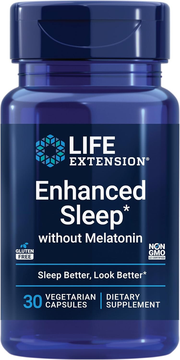 Life Extension Enhanced Sleep without Melatonin gluten-free, non-GMO,30 capsules