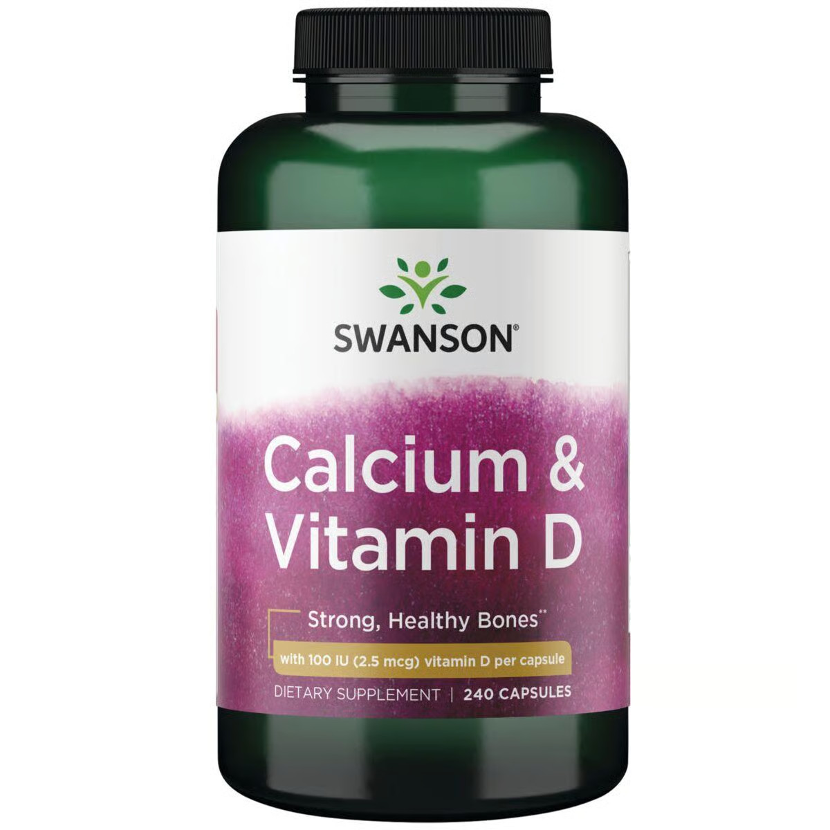 Swanson Calcium Citrate Complex with Vitamin D Capsules, 240 Count