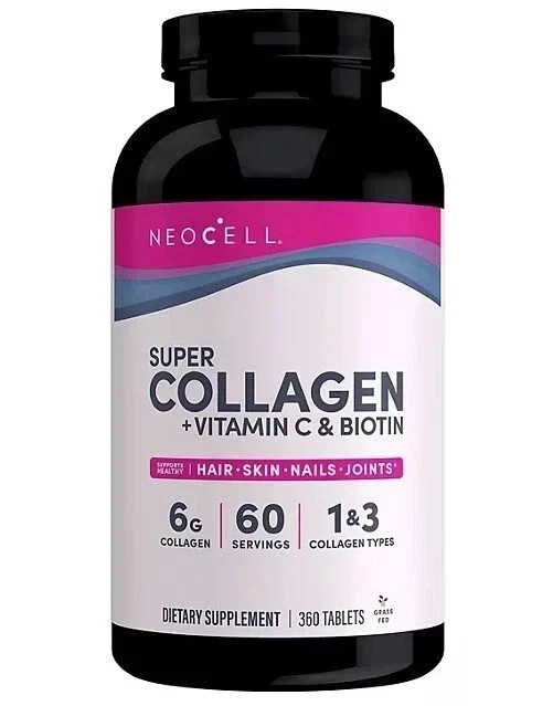 🔥 NEOCELL SUPER COLLAGEN +Vitamin C with Biotin for Healthy Skin/Nails, 360 Ct