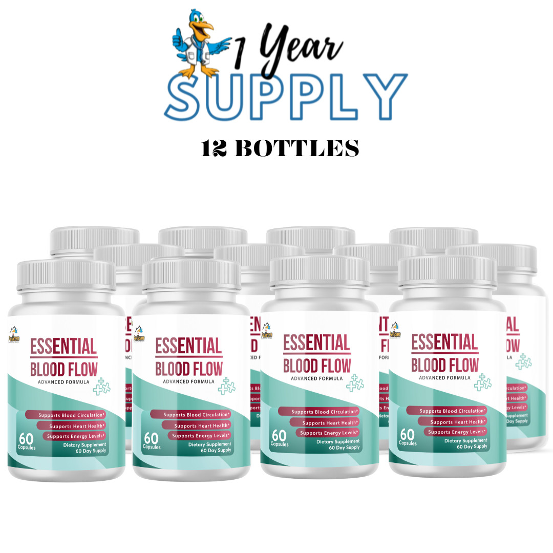 ESSENTIAL BLOOD FLOW- Blood Support- 12 Bottles- 720 Capsules