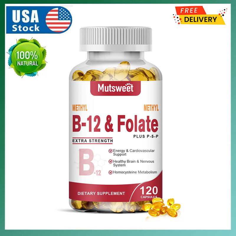 Methyl Folate Capsules, Methylated Multivitamin for Women & Men w/Vitamin B12 B6