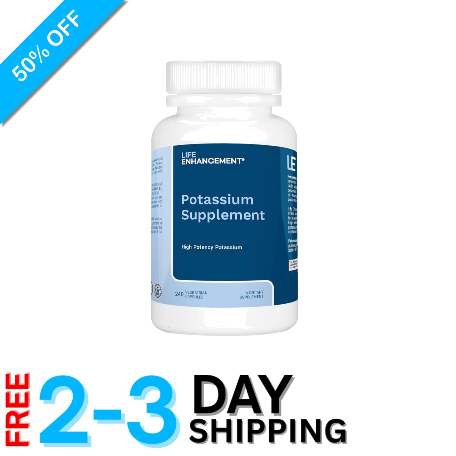 Pure Potassium Bicarbonate, 1020 mg – 240 Capsules for Comprehensive Well-Being