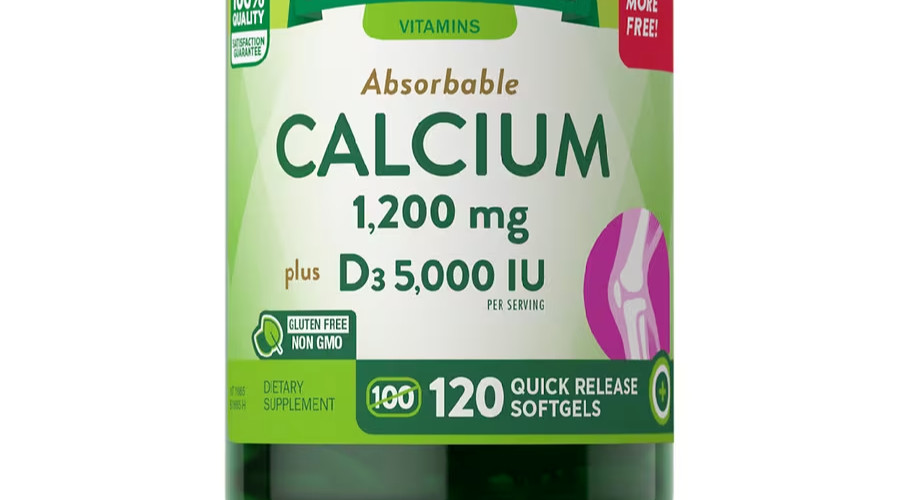 Absorbable Calcium 1200mg Plus with D-3 5000 IU 120 Softgels Non-GM) Gluten Free