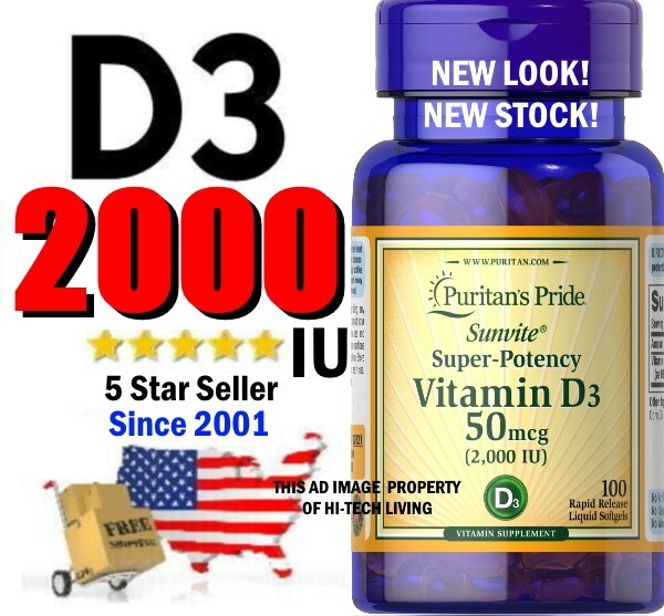 VITAMIN D3 2000 IU ⭐ USA DEALER ⭐ FAST FREE SHIPPING ⭐ TRUSTED BRAND !