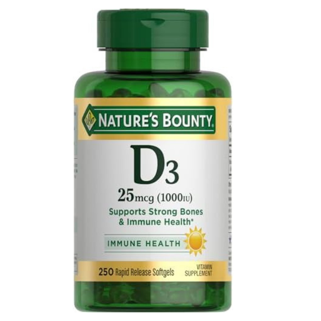 Nature’S Bounty Vit D3 1000 IU Immune Healthy Bones 250 Rapid Release Softgels