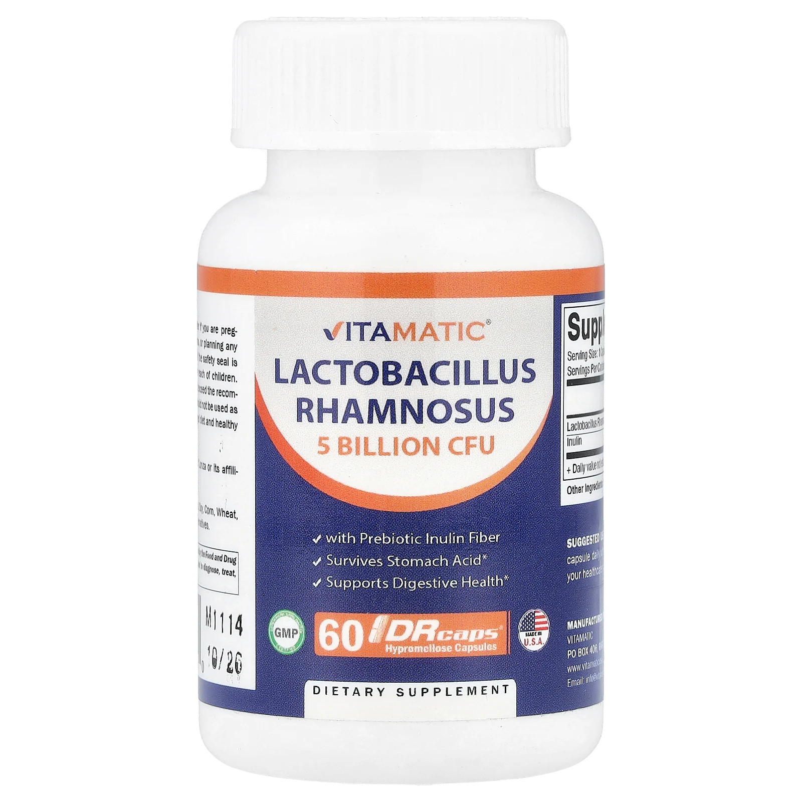 Lactobacillus Rhamnosus, 60 DRcaps® Hypromellose Capsules