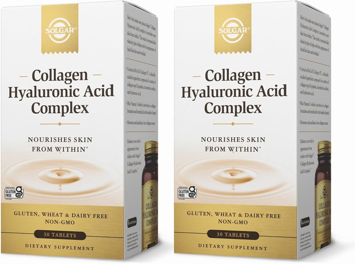 SOLGAR Collagen Hyaluronic Acid Complex – 30 Tablets 2 Pack