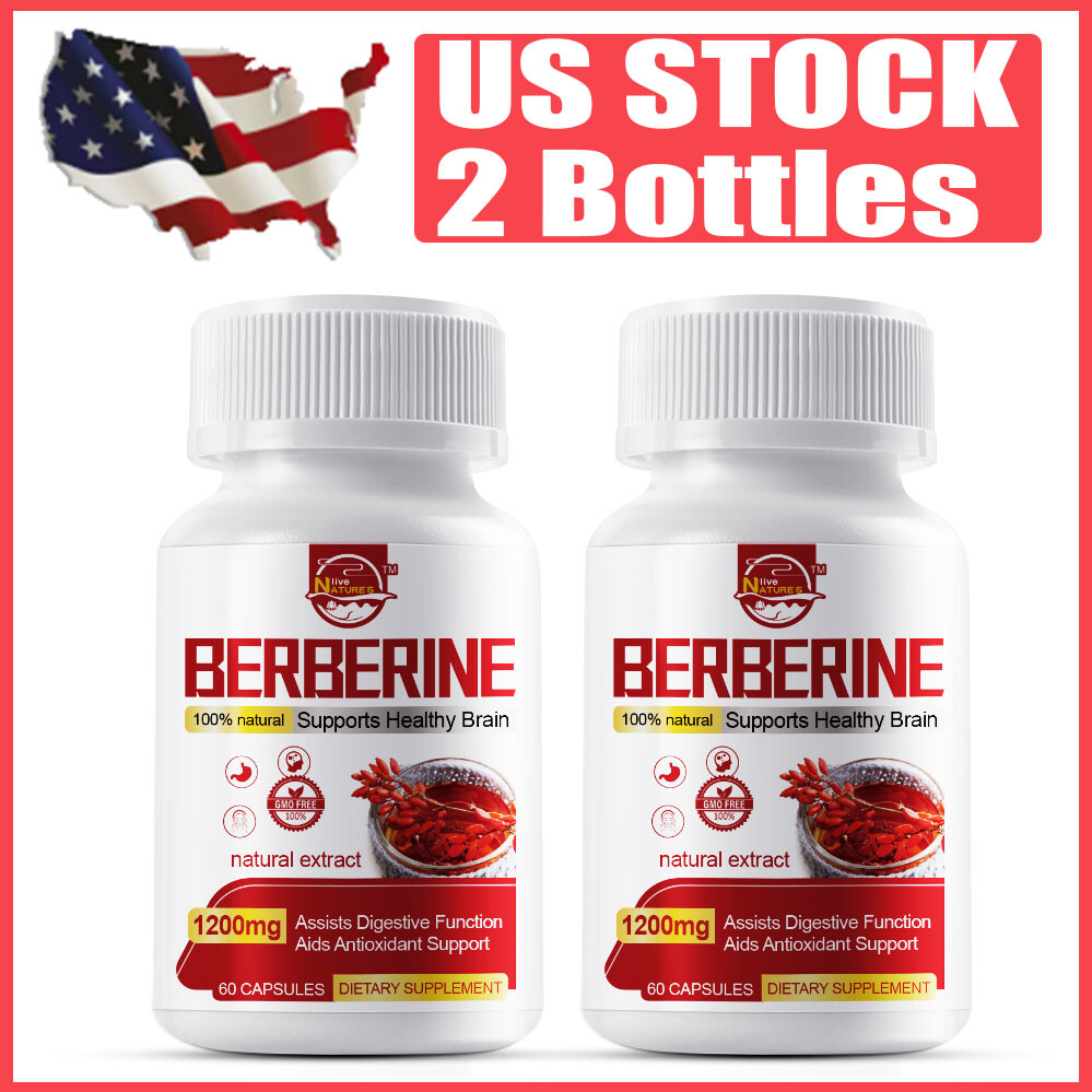 2 Bottles Berberine Capsule Cinnamon 1200mg Heart Health & Immune Blood Sugar