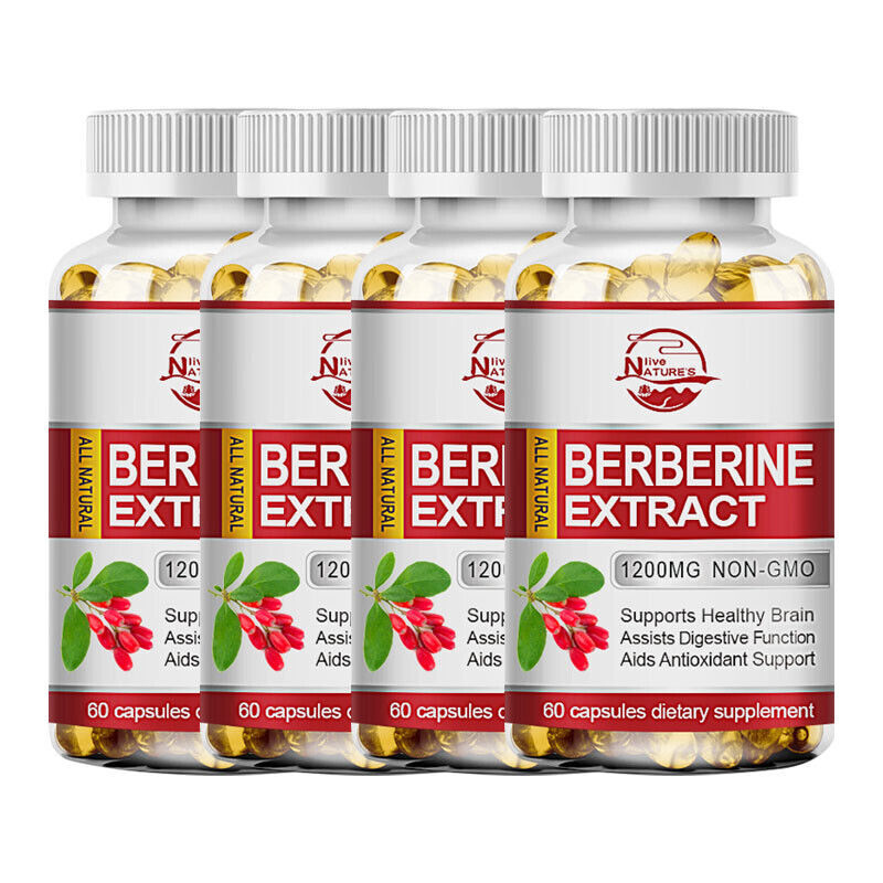 Organic Berberine HCL Extract 1200mg 60/120/240Capsules Blood Sugar Support