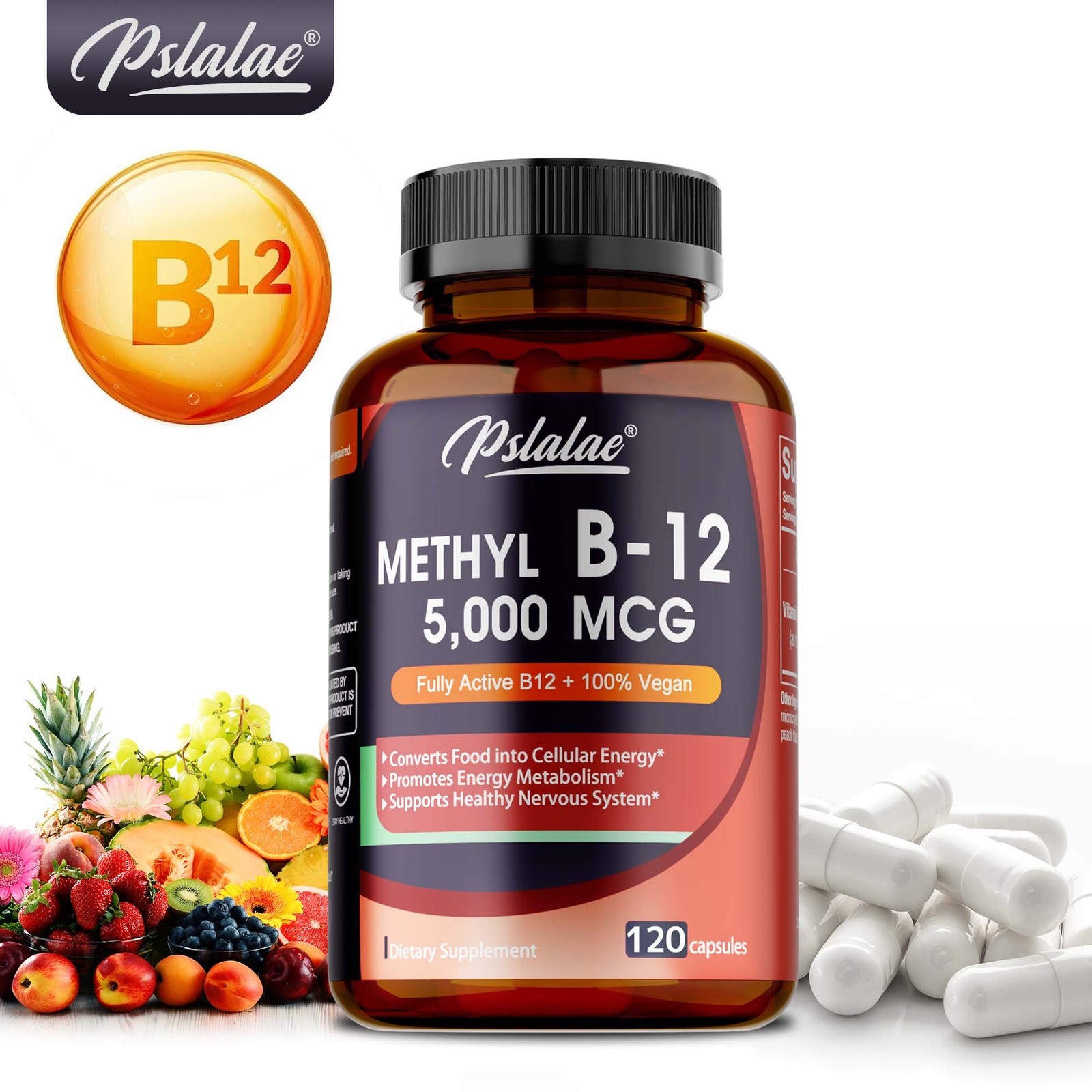 Vitamin B-12, Ellular Energy Support,for Energy Metabolism,Nervous System Health