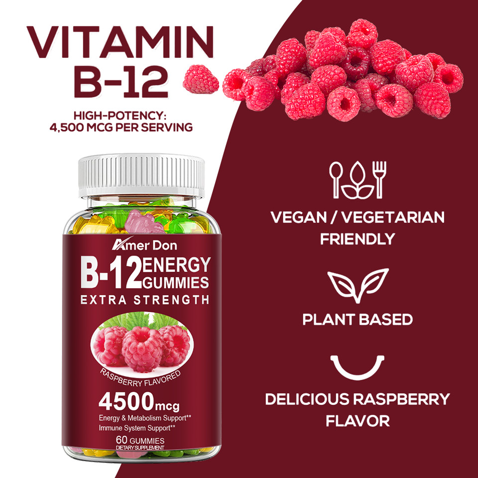 4500mg B12 Gummies – Immune Support Nervous System Memory Booster Mood Support