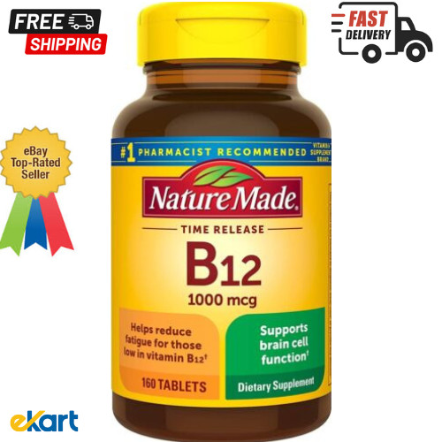 Vitamin B12 1000 Mcg Time Release Tablets, Dietary Supplement, 160 Count