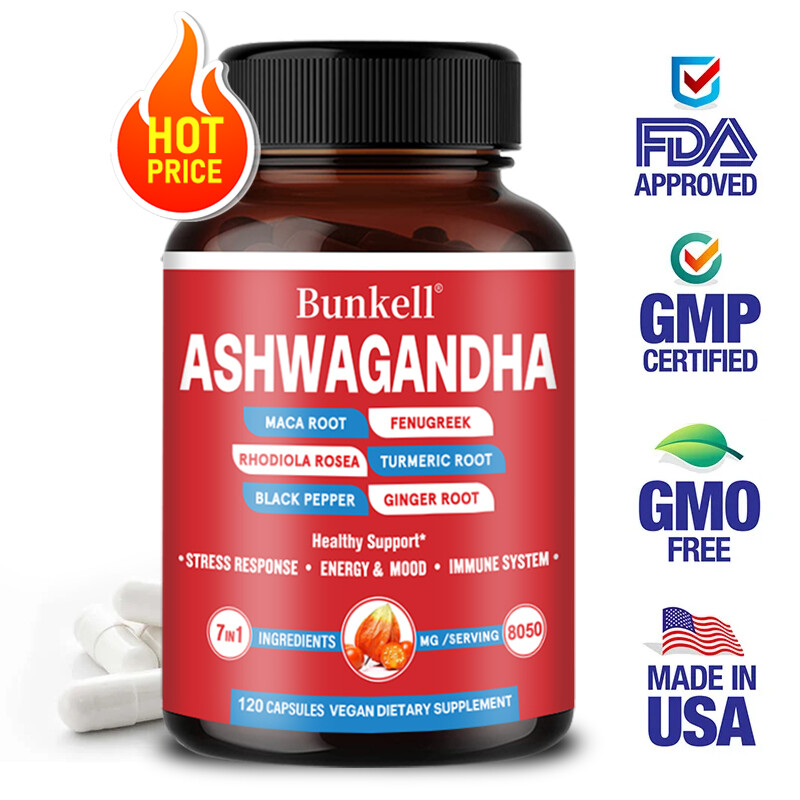 Ashwagandha Capsules Boost Energy Improve Mood Enhance Immunity 120 Pills US
