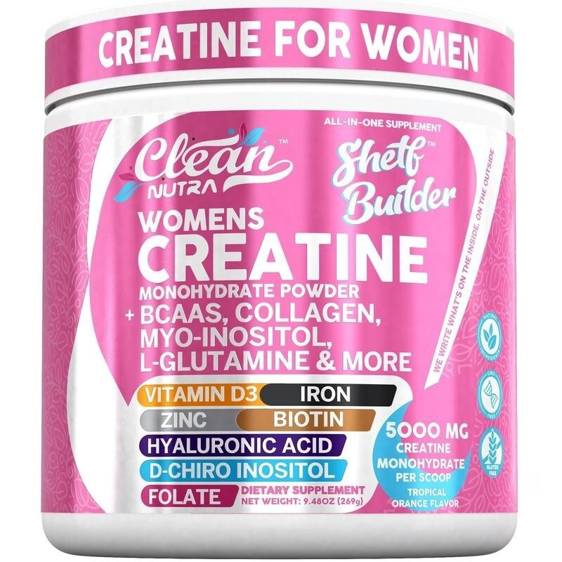 Women’s Creatine Powder w/ BCAAs, Collagen, Inositol – Clean Nutra Shelf Builder