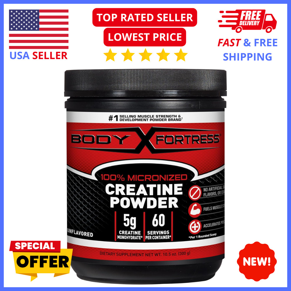 Body Fortress Creatine Powder 300g Muscle Growth, Strength & Recovery Supplement