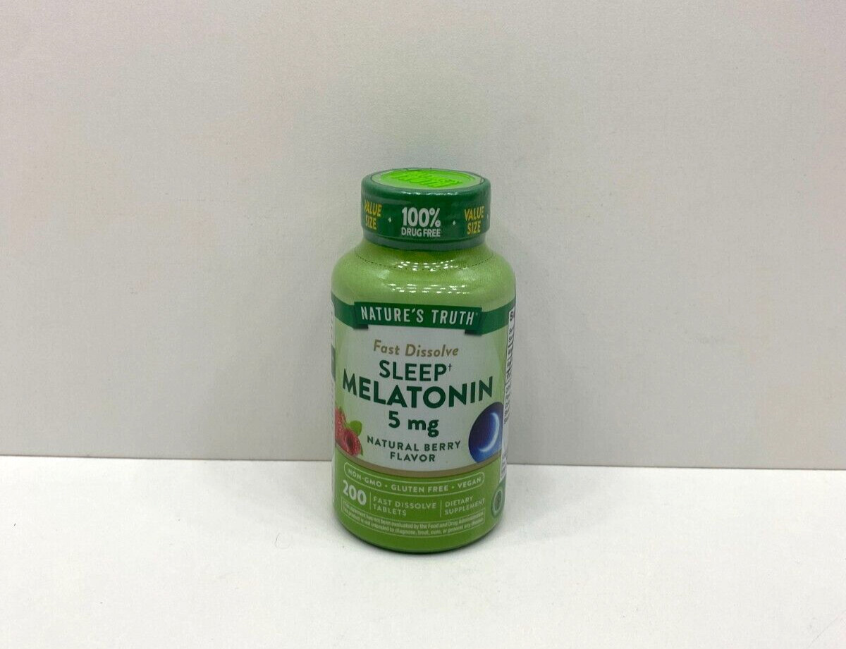NEW Nature’s Truth Fast Dissolve Sleep Melatonin 5 MG 200 Tablets SEALED 2027