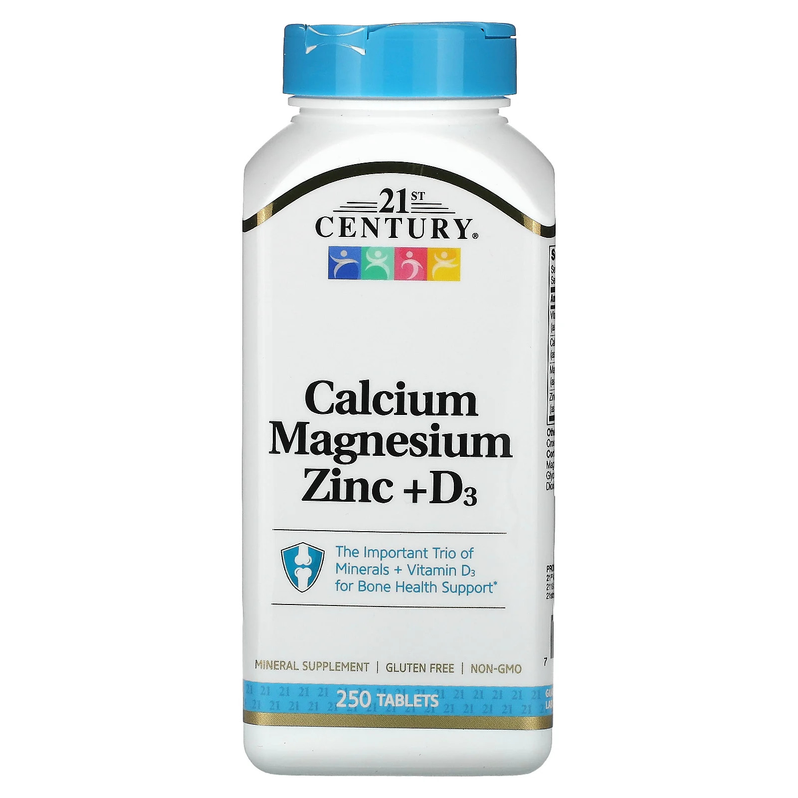 Calcium Magnesium Zinc + D3, 250 Tablets
