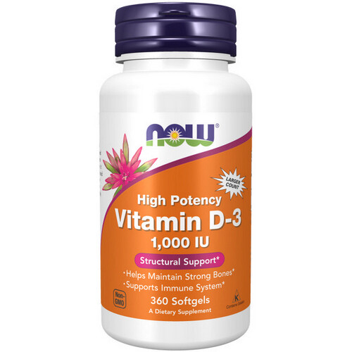 Vitamin D-3 1,000 IU 360 Softgels By Now Foods