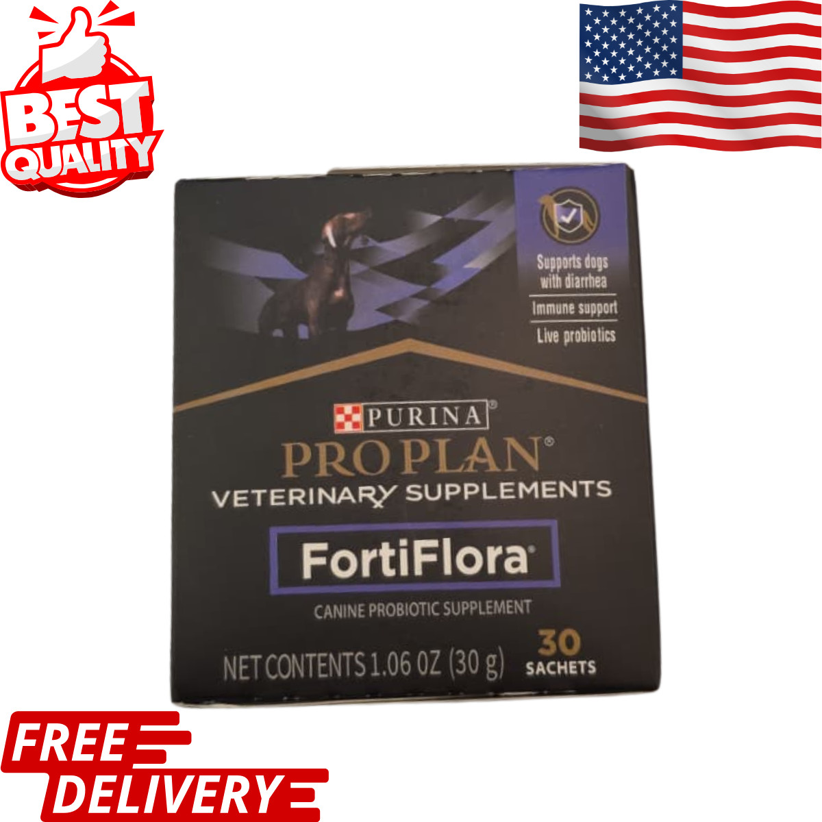 Purina FortiFlora Pro Plan Veterinary Probiotic DOG Supplement – 30 Packs