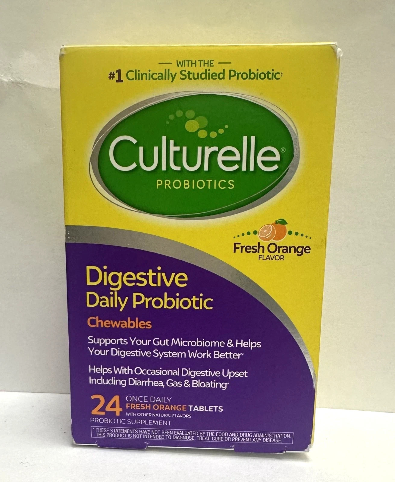 Culturelle Digestive Daily Probiotic Chewable 24 Fresh Orange Tablets Exp 09/26