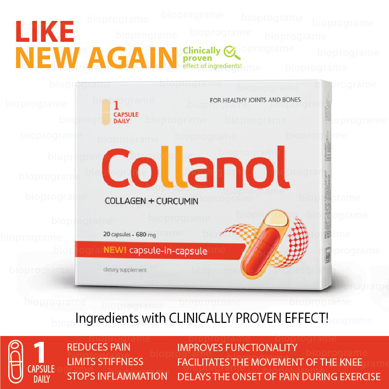 Collanol – Collagen & Curcumin Supplement for Joint Support – 20 Capsules
