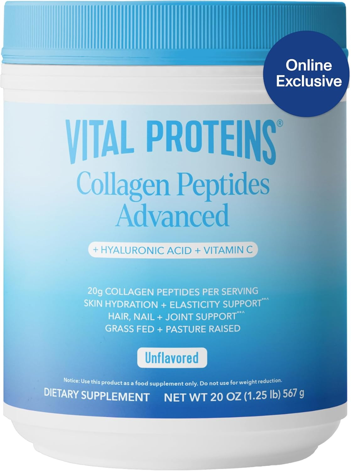 Vital Proteins Collagen Peptides Powder Advanced with Hyaluronic Acid & Vitamin