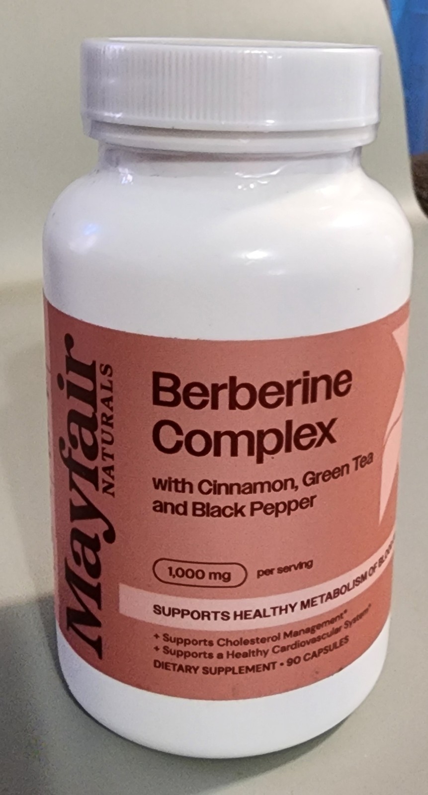 Mayfair Naturals Berberine Complex Supplement 90 Capsules Exp 10/26