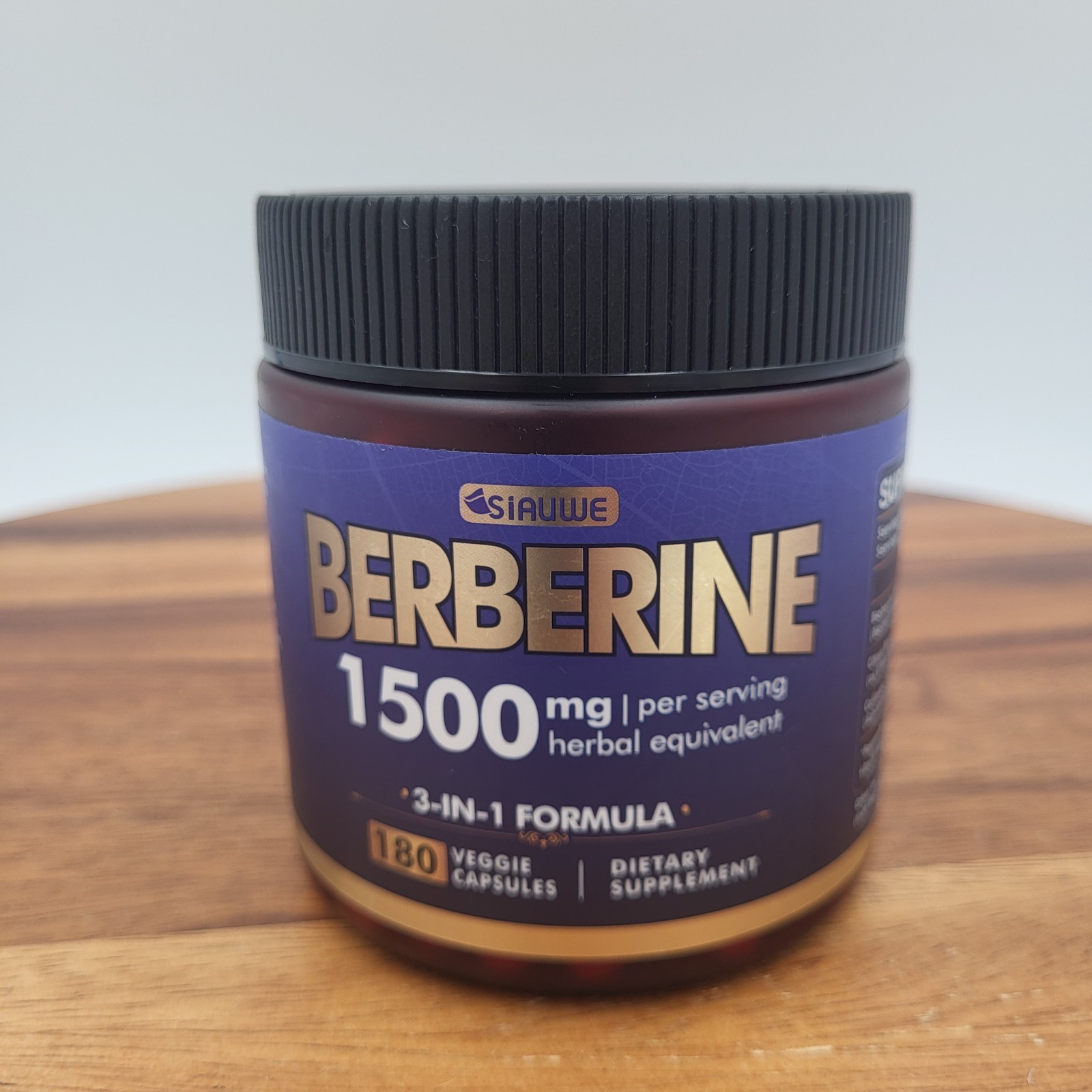 SIAUWE BERBERINE 1500mg 3-IN-1 Formula, (180 Capsules) Vegan Gluten-Free Non-GMO