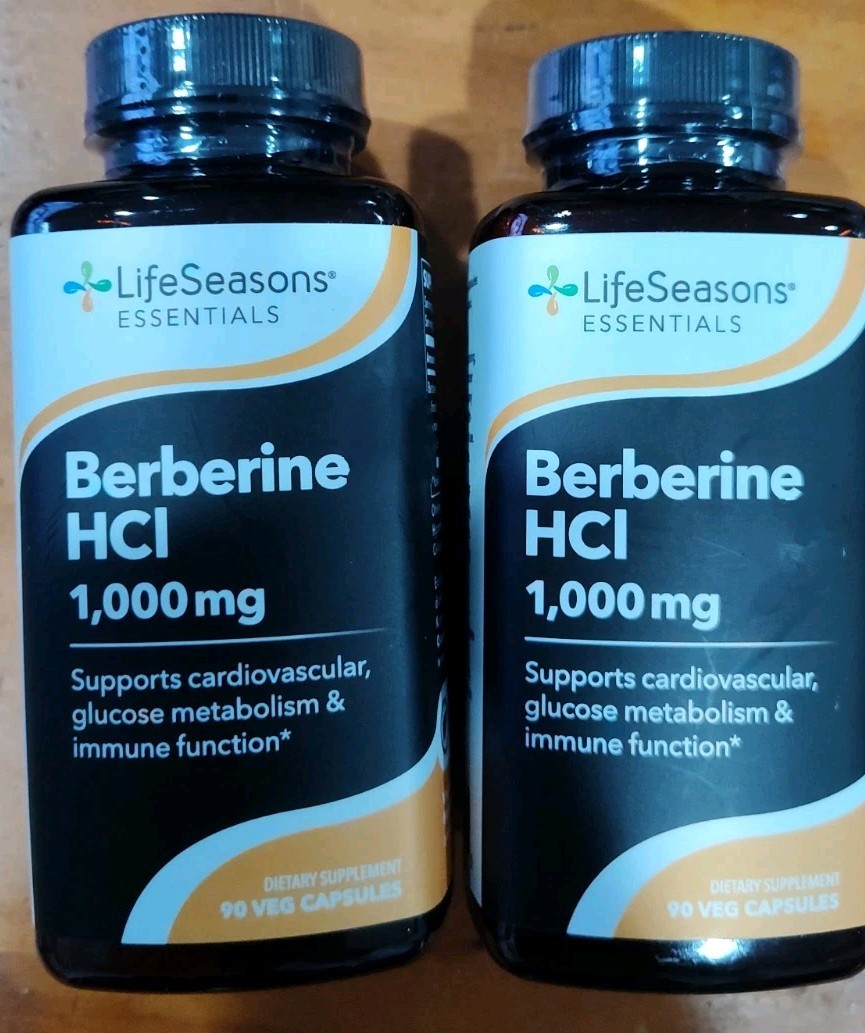 2 –  Life Seasons Essential Berberine HCI 1,000 mg 90 Veg Caps Each Exp 10/26