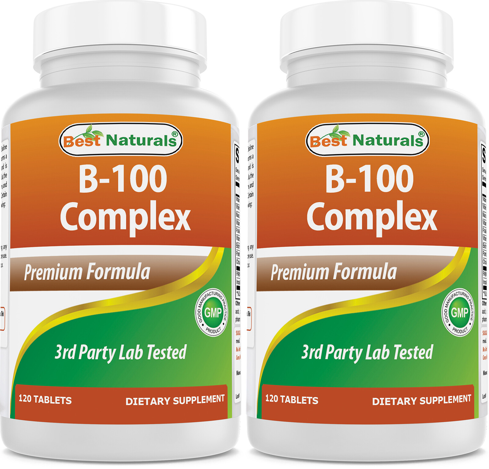 2 Pack Best Naturals B-100 Complex Tablets, 120 Count