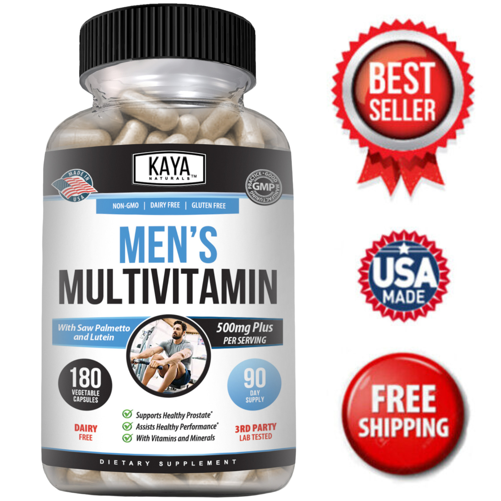 Multi Vitamin for Men 180ct Mens Prostate Multivitamin Multimineral Daily Zinc