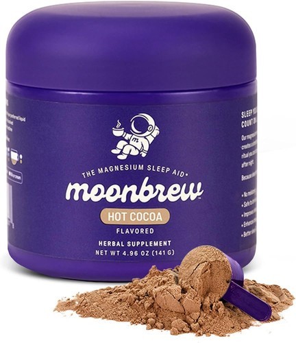 MoonBrew Nighttime Magnesium Hot Cocoa, Natural Sleep Aid Drink – 5.95oz